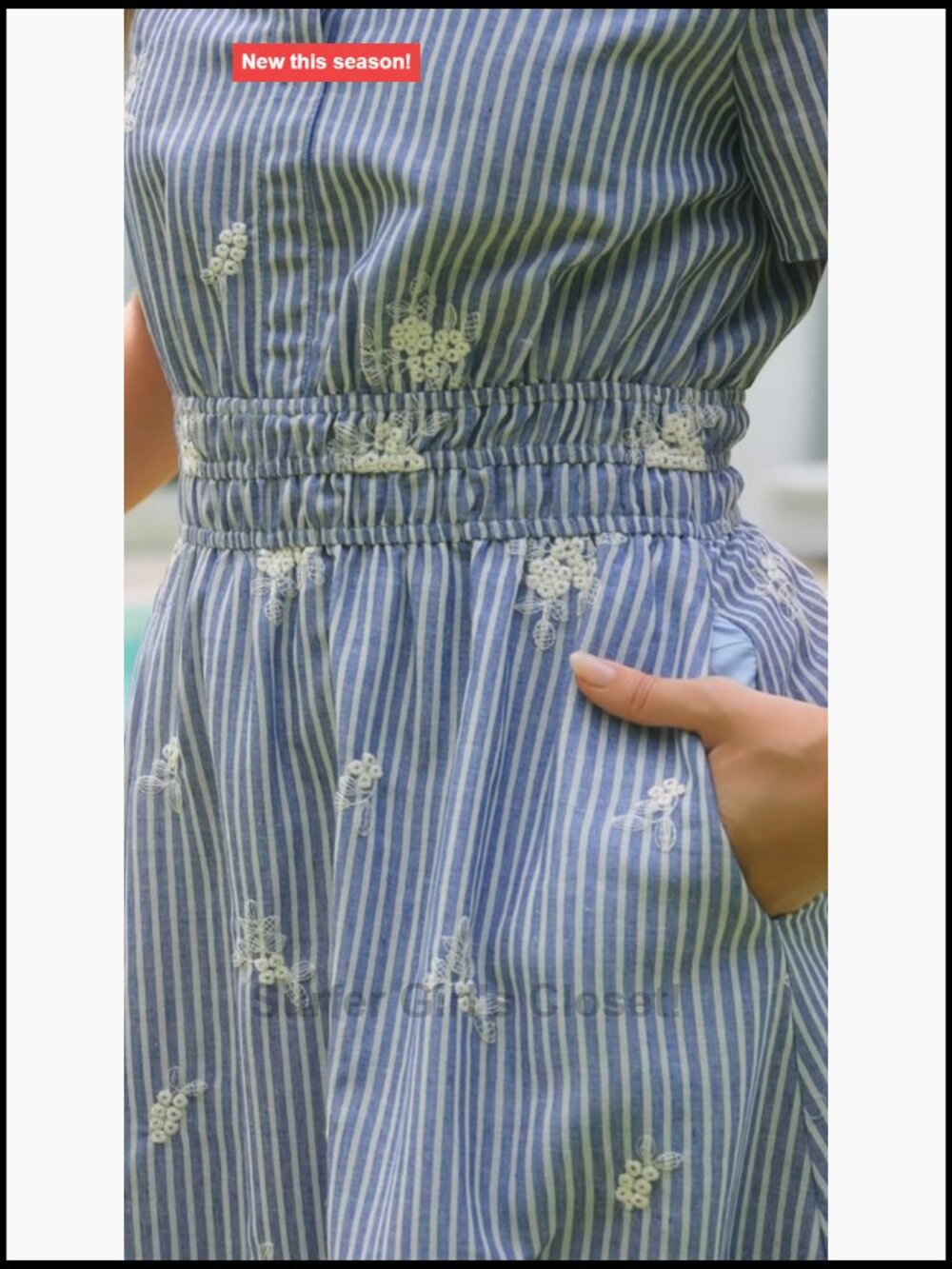 Cotton Blend V-Neck Maxi Dress with Pockets Semi Formal Boho - Picture 7 of 7